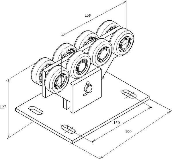Изображение товара Опора роликовая для ворот DoorHan DHE710 71 балки