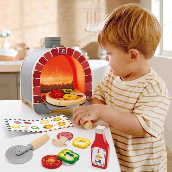 Изображение товара Набор игрушечных продуктов Hape Интерактивная печь для пиццы / E3236_HP