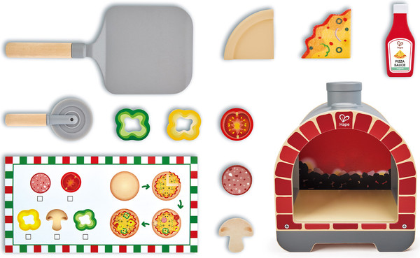 Изображение товара Набор игрушечных продуктов Hape Интерактивная печь для пиццы / E3236_HP