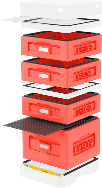 Изображение товара Улей Lyson Дадан На 10 Рамок / WK20RDW (красный/неокрашенный)