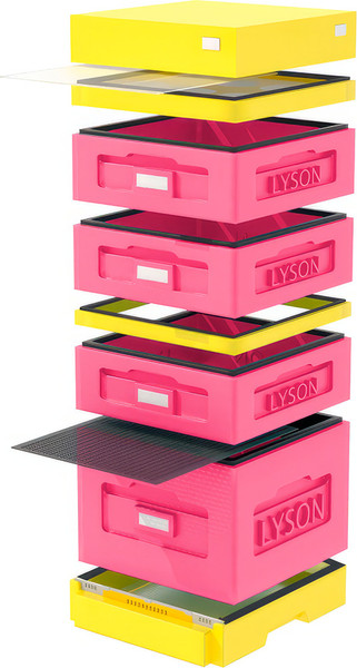 Изображение товара Улей Lyson Дадан На 10 Рамок / WK20P (розовый/желтый)