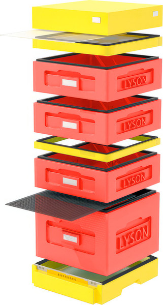 Изображение товара Улей Lyson Дадан На 10 Рамок / WK20RD (красный/желтый)