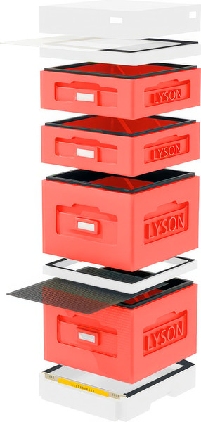 Изображение товара Улей Lyson Дадан На 10 Рамок / WK1025RDW (красный/неокрашенный)