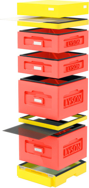 Изображение товара Улей Lyson Дадан На 10 Рамок / W1025RD (красный/желтый)