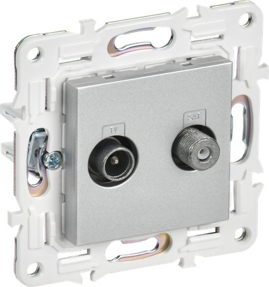 Изображение товара Розетка IEK Skandy SK-AF20-O-K23 (серебристый)