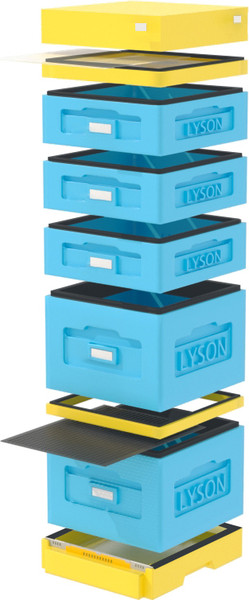 Изображение товара Улей Lyson Дадан На 10 Рамок / WKK9 (синий/желтый)