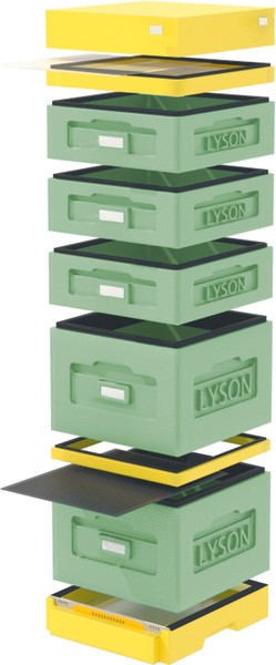 Изображение товара Улей Lyson Дадан На 10 Рамок / WKK9G (зеленый/желтый)