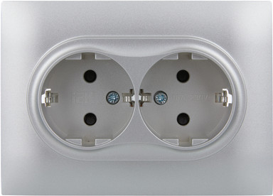 Изображение товара Розетка IEK Skandy SK-R24-16-K23-F (серебристый)