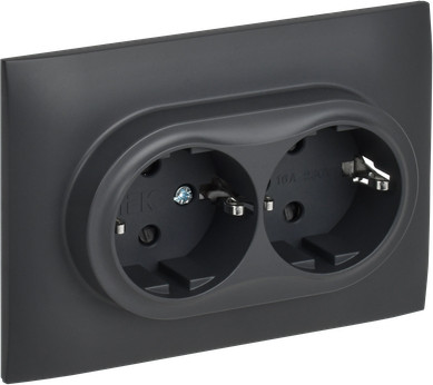 Изображение товара Розетка IEK Skandy SK-R24-16-K48-F (титан)