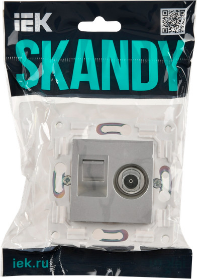 Изображение товара Розетка IEK Skandy SK-K20-2-K23 (серебристый)
