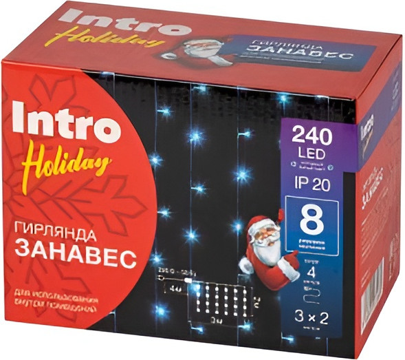 Изображение товара Световой занавес INTRO Holiday INZL-02W / Б0060438 (холодный белый)