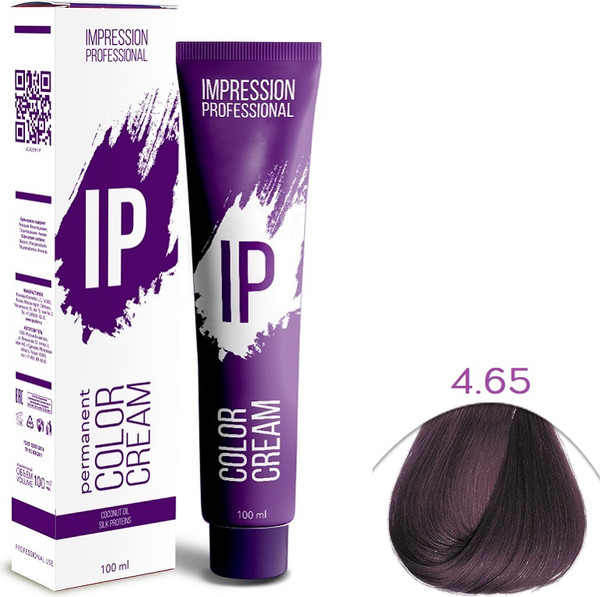 Изображение товара Крем-краска для волос Impression Professional Ip 4.65 (100мл, шатен фиолетово-красный)