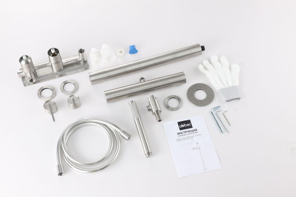 Изображение товара Душевая система со смесителем Abber Perfekte 316 / AF8A18BST (сталь брашированная)