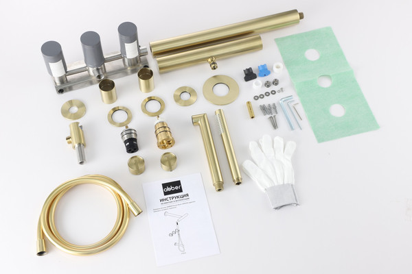 Изображение товара Душевая система со смесителем Abber Perfekte 316 / AF8A50BG (золото брашированное)