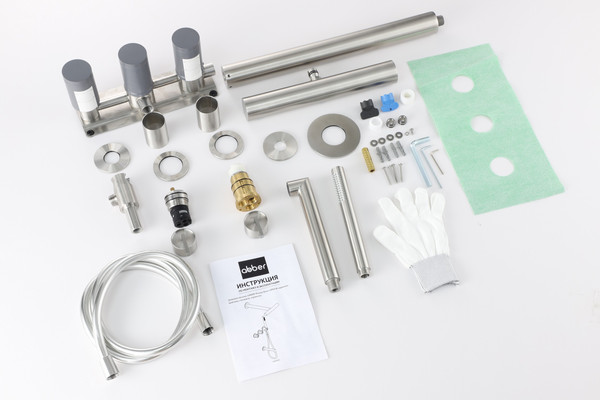 Изображение товара Душевая система со смесителем Abber Perfekte 316 / AF8A50BST (сталь брашированная)