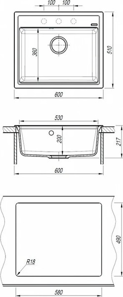 Изображение товара Мойка кухонная Abber Quarz AQ2902W (белый)