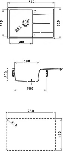 Изображение товара Мойка кухонная Abber Quarz AQ2904W (белый)