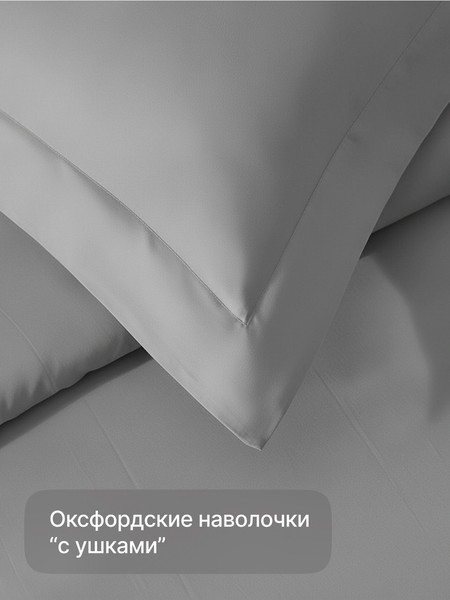 Изображение товара Комплект постельного белья GoodNight Just Sateen 2сп с европростыней / 437052 (серый, 50x70)
