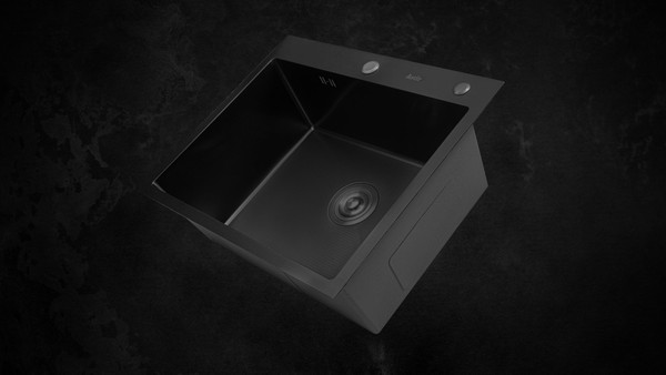 Изображение товара Мойка кухонная Astir PVD Black Decor 60x50B (с сифоном, дозатором и коландером)