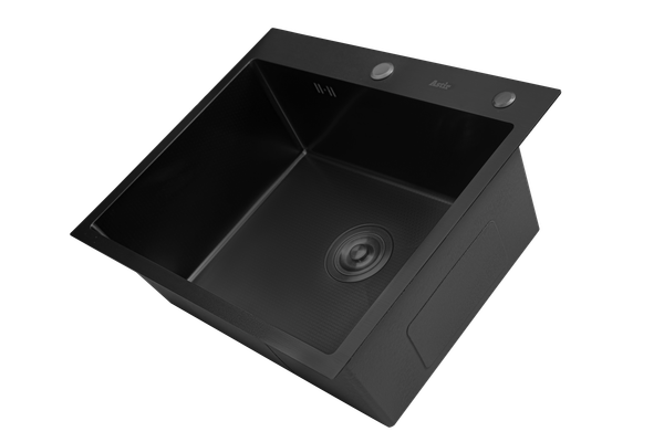 Изображение товара Мойка кухонная Astir PVD Black Decor 60x50B (с сифоном, дозатором и коландером)