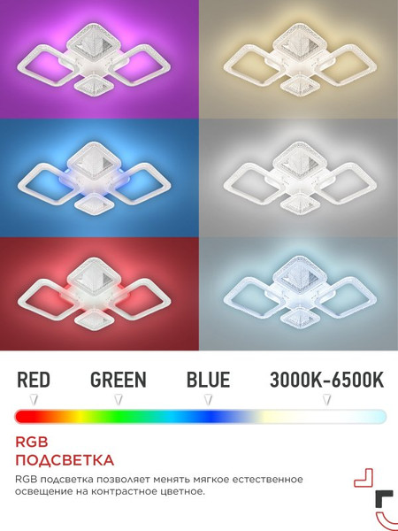 Изображение товара Люстра INhome Elegant Space-120RGB-WH-BG / 4690612062327