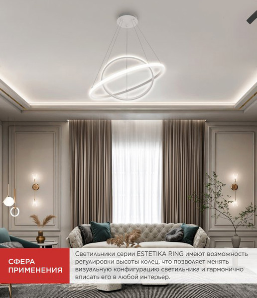 Изображение товара Потолочный светильник INhome Estetika Ring-95RC-2WH / 4690612062495
