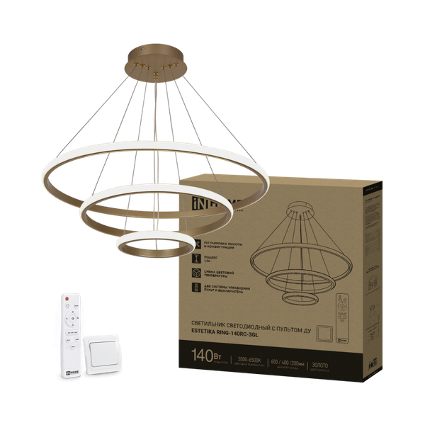 Изображение товара Люстра INhome Estetika Ring-140RC-3GL / 4690612062488