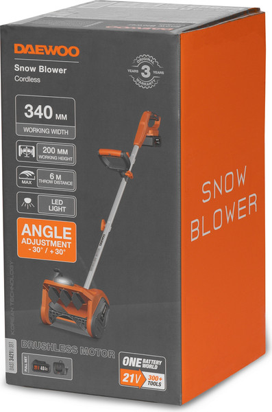 Изображение товара Снегоуборщик аккумуляторный Daewoo Power DAST 3421Li SET