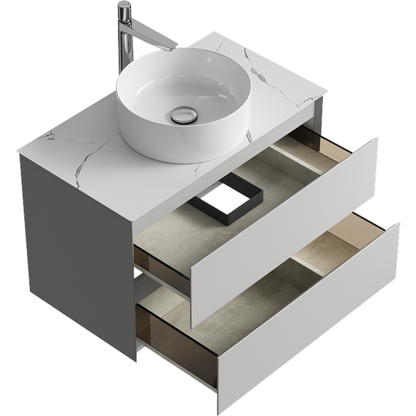 Изображение товара Тумба под умывальник Aqwella Geometria GE01082ST+STG814X476MW