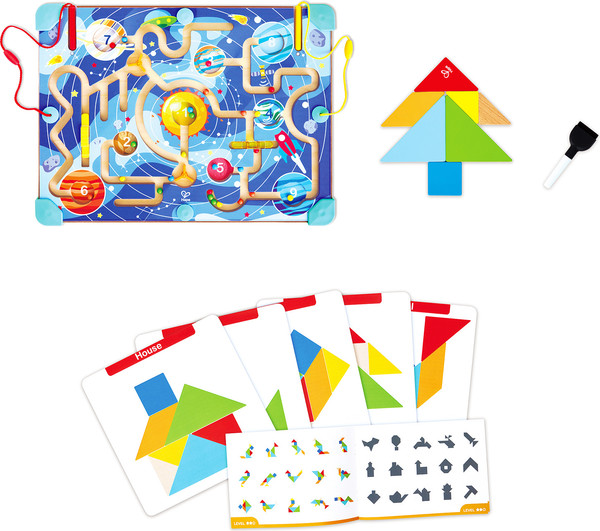 Изображение товара Развивающий игровой набор Hape Космический Лабиринт и танграм / E0524_HP