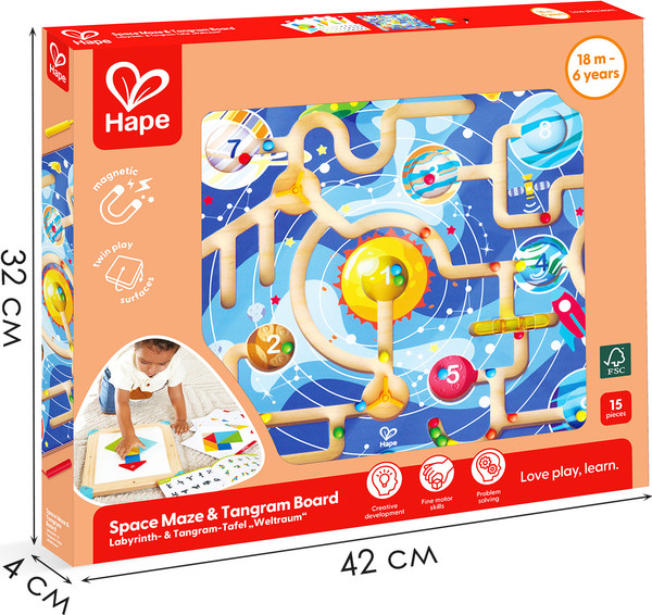 Изображение товара Развивающий игровой набор Hape Космический Лабиринт и танграм / E0524_HP