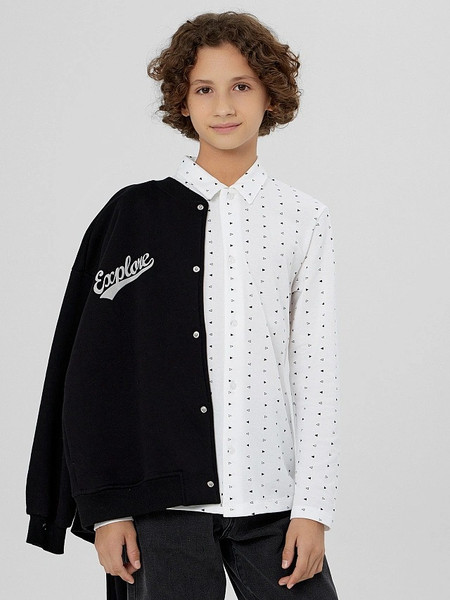 Изображение товара Рубашка детская Mark Formelle 123432/1 (р.140-68, геометрия на белом)