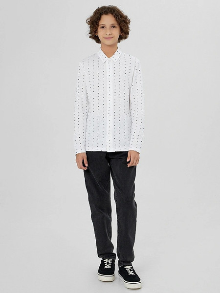Изображение товара Рубашка детская Mark Formelle 123432/1 (р.152-76, геометрия на белом)