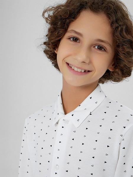 Изображение товара Рубашка детская Mark Formelle 123432/1 (р.158-80, геометрия на белом)