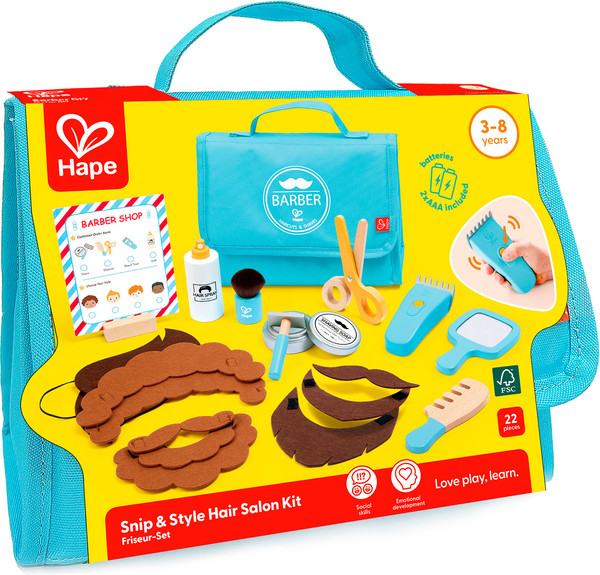 Изображение товара Набор аксессуаров для девочек Hape Профессии Барбершоп / E3226_HP