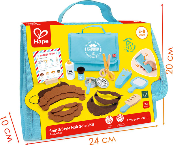 Изображение товара Набор аксессуаров для девочек Hape Профессии Барбершоп / E3226_HP