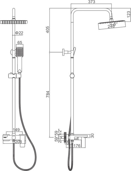 Изображение товара Душевая система со смесителем Ledeme L72425