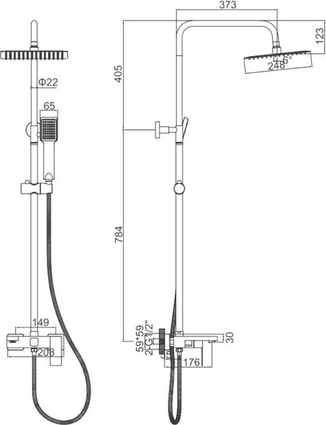 Изображение товара Душевая система со смесителем Ledeme L72425D