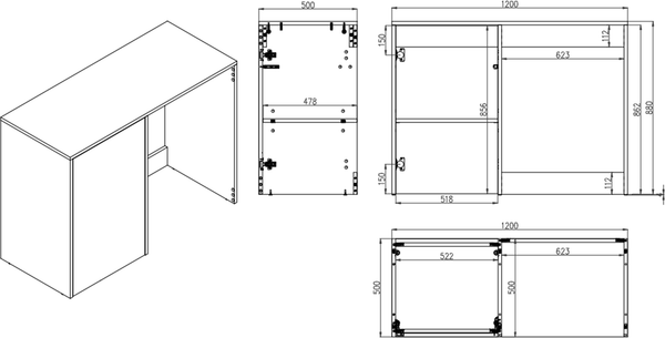 Изображение товара Тумба под умывальник ЗОВ Стамбул Премиум 120 / S120LWP0LWPWMD