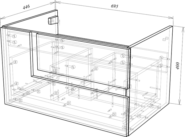 Изображение товара Тумба под умывальник Garda Lazio 80н_700 / 29.80н.700.PVC (дуб темный/черный)