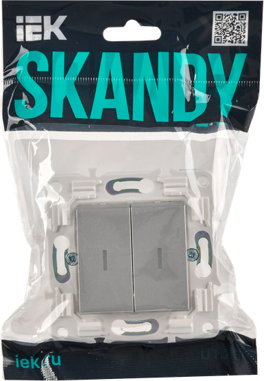Изображение товара Выключатель IEK Skandy SK-V22-1-10-K23 (серебристый)