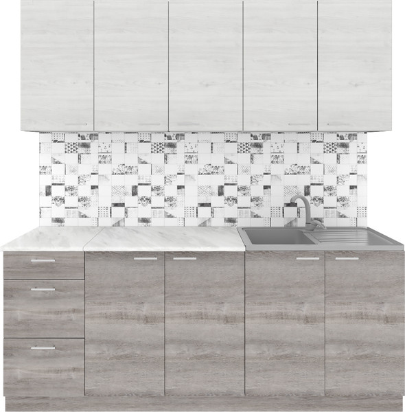 Изображение товара Кухонный гарнитур Агута Альфа 2.0 без столешницы (дуб пепельный/скандинавское дерево)