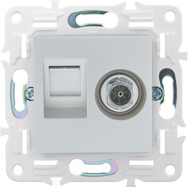 Изображение товара Розетка IEK Skandy SK-AK20-2-K23 (серебристый)