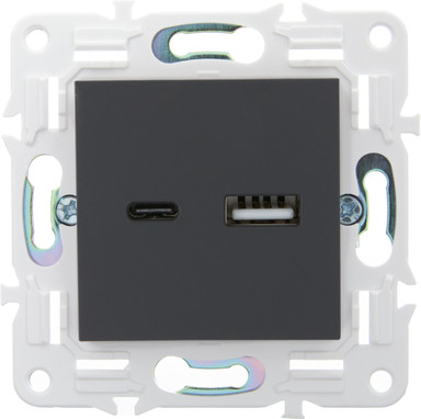 Изображение товара Розетка IEK Skandy SK-U22-D31-K53 (графит)