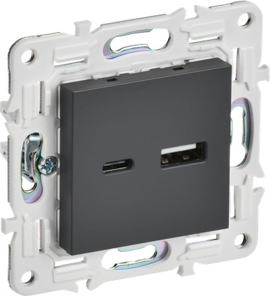 Изображение товара Розетка IEK Skandy SK-U22-D31-K48 (титан)