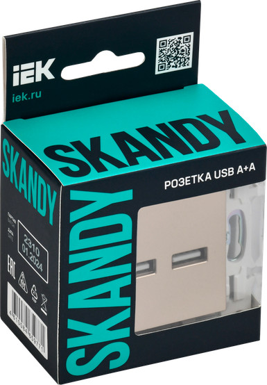 Изображение товара Розетка IEK Skandy SK-U21-D31-K98 (песочный)