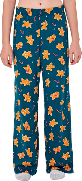 Изображение товара Штаны пижамные детские Mark Formelle 587001 (р.158-80, праздничные печеньки на зеленом)