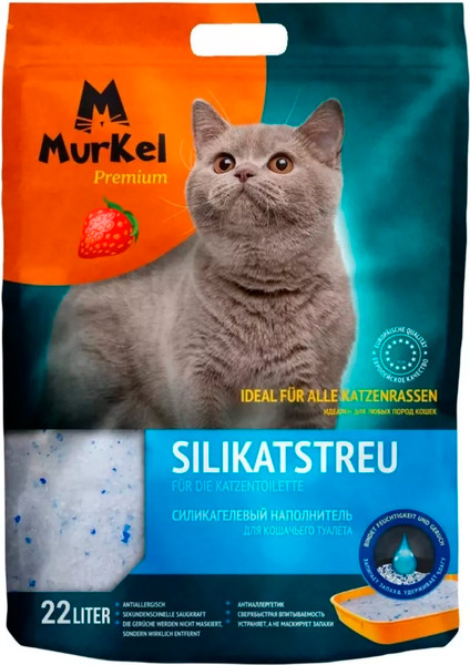 Изображение товара Наполнитель для туалета Murkel Силикагелевый (10кг, клубника)