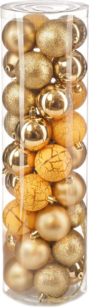 Изображение товара Набор шаров новогодних Ausini VT25-04019-1 (золото, 36шт)