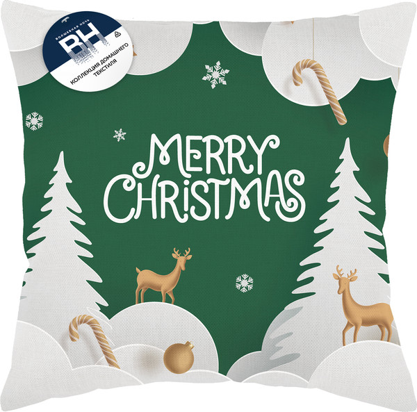 Изображение товара Подушка декоративная Волшебная ночь Новогодний лес Полиэстер 40x40 / 933388